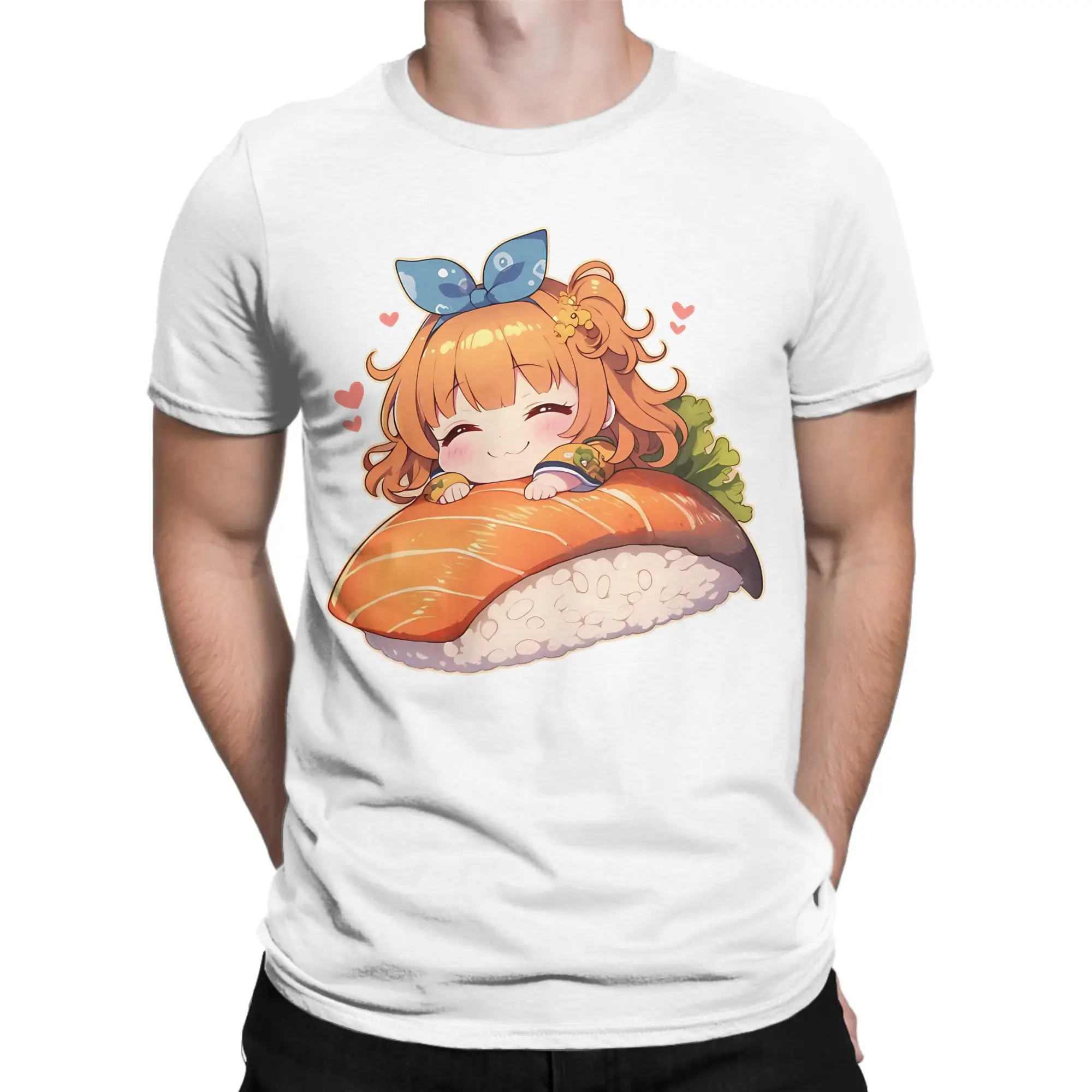 To Love Ru Aime T-Shirt for Men Women Chibi Sushi Maki Mikan Yuuki Cotton Tee Shirt Round Collar T Shirts Plus Size Clothes