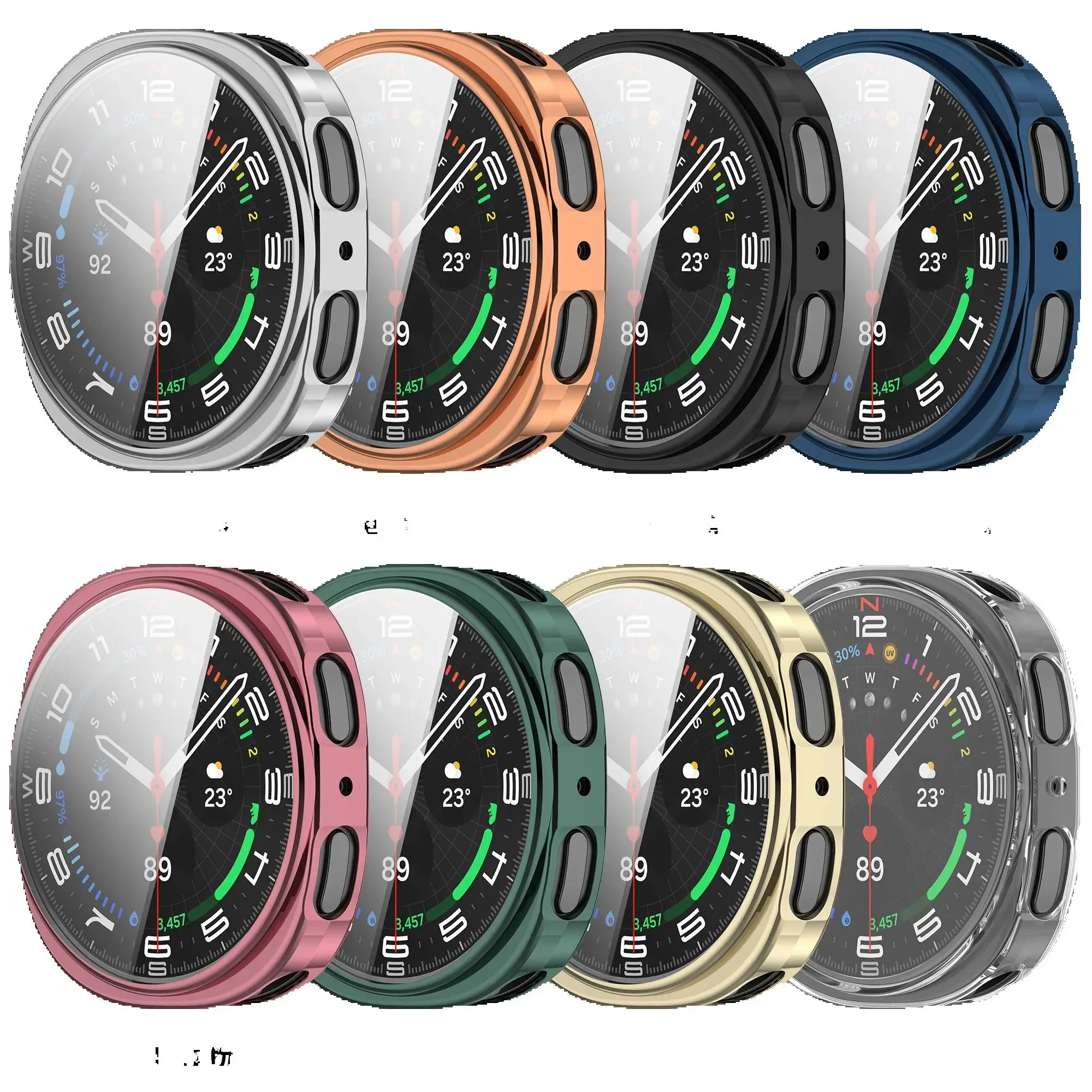Full Protective Case Cover Shell For Samsung Galaxy Watch 9 8 40mm 44mm SmartWatch Accessories Frame Cases TPU Screen Protective