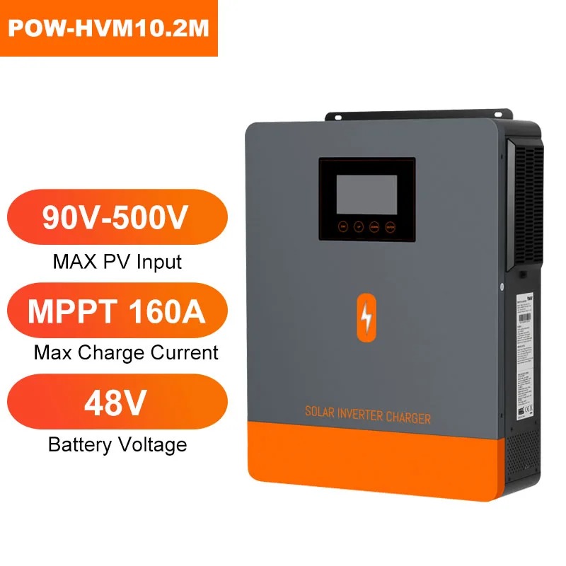 PowMr 10.2KW 6.2KW 4.2KW 3KW 1.6KW 1.5KW 1KW Hybride Solar Inverter 48V 24V 12V 220V Off Grid Inverter MPPT 160A 120A 80A Lader