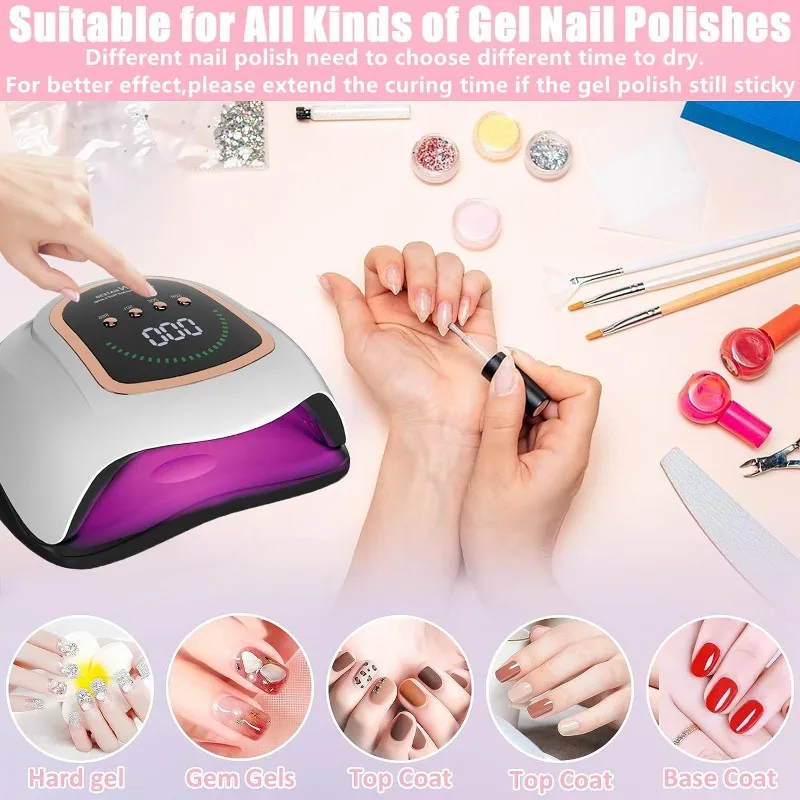 UV LED Nail Lamp, Fast Curing For Gel Polish Lamp,UV Nail Dryer Light, Nail Art Drying Tool- US Plug