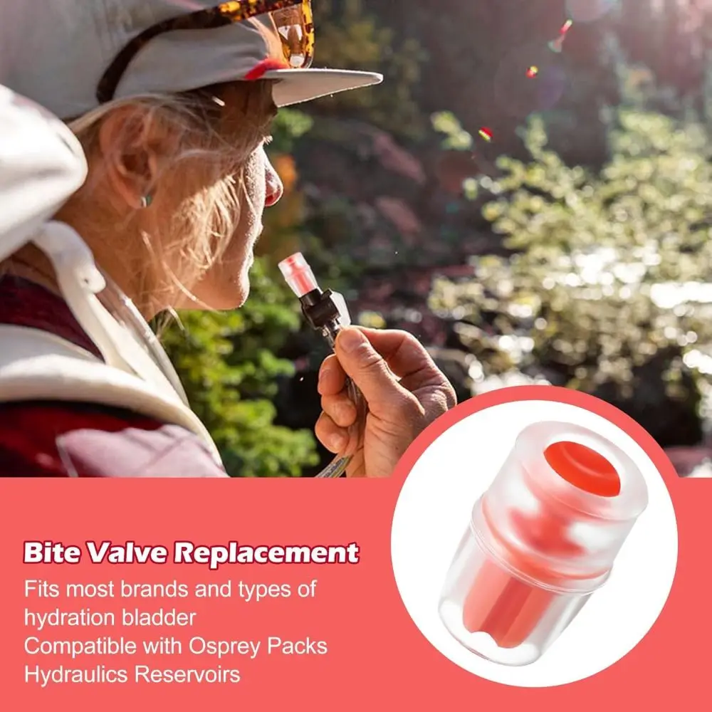 Osprey Packs Bite Valve Replacement Sheath Silicone Water Bladder Hydration Pack Bite Valve Nozzle Red