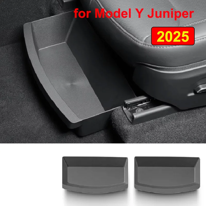 for Tesla Model Y Juniper 2025 Launch Under Seat Storage Box Drawer Type Organizer Vehicle Underseat Lower Case Tray Accessories