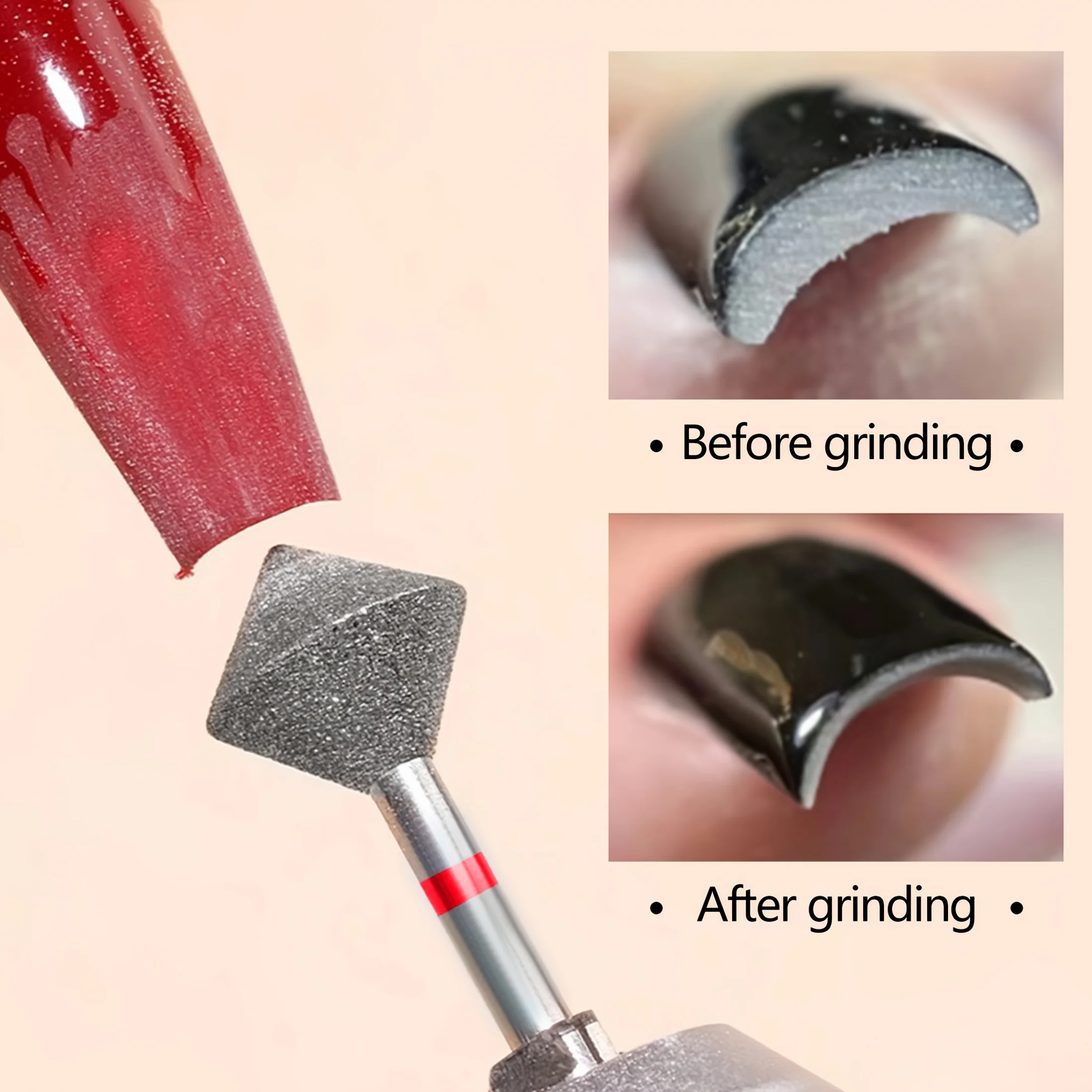 

Набор из 2 алмазных насадок для полировки ногтей, алмазных шлифовальных головок, C-образных шлифовальных камней, алмазных шлифовальных инструментов для ухода за ногтями, алмазных шлифовальных насадок для маникюра и инструментов для нейл-арта.