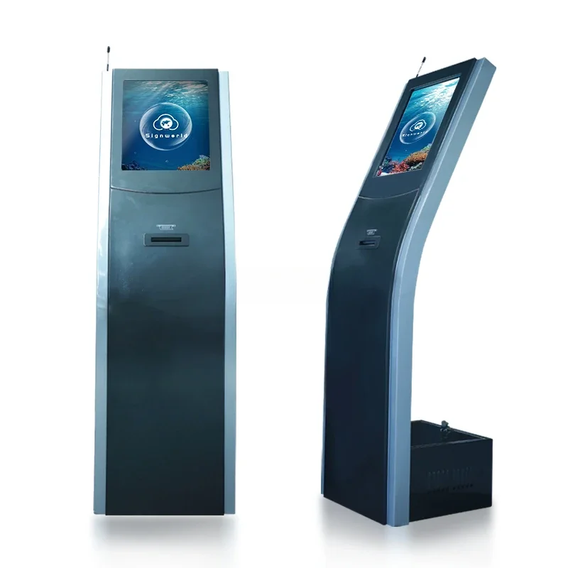 Queuing ticket management system LCD touch screen, providing a powerful WiFi network for banks