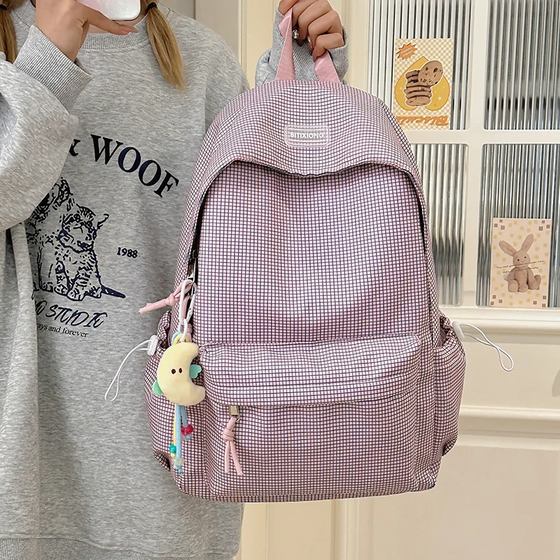 

Простые детские рюкзаки для мальчиков, легкие универсальные милые рюкзаки, клетчатый рюкзак, дорожный рюкзак, школьные сумки Рюкзак Женский