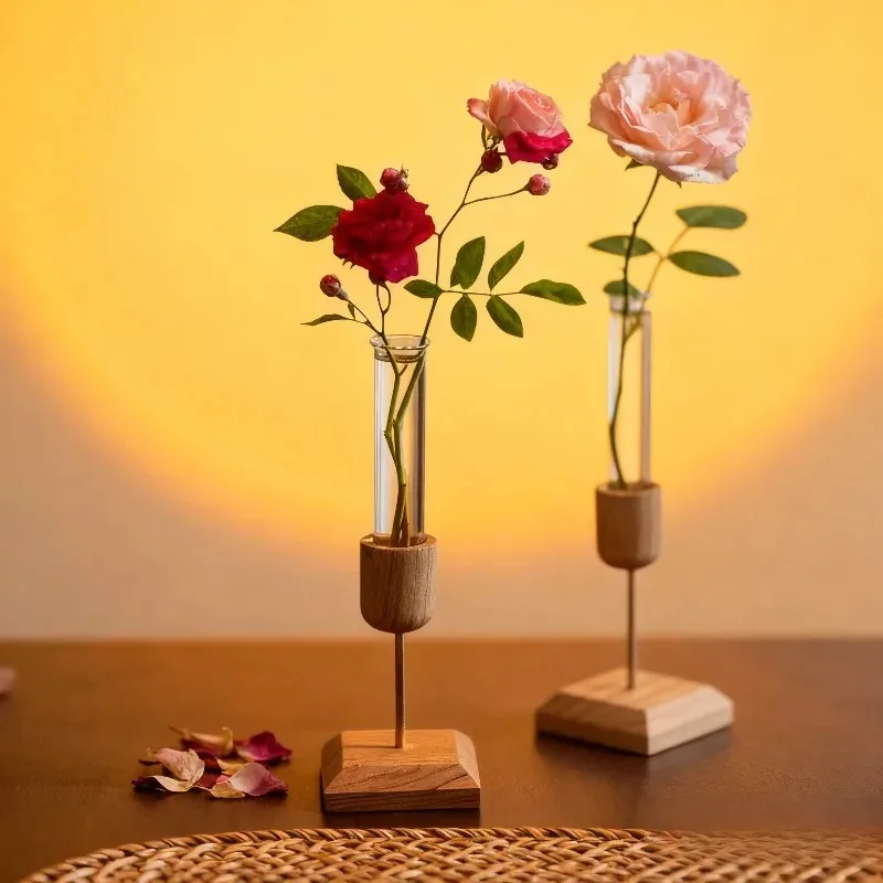 

Newest 1/2/4pcs Clear Glass Tube Vase Flower Vases-Elegant Minimalist Floral Decor for Living Room,Bedroom,Valentine's Day Gift