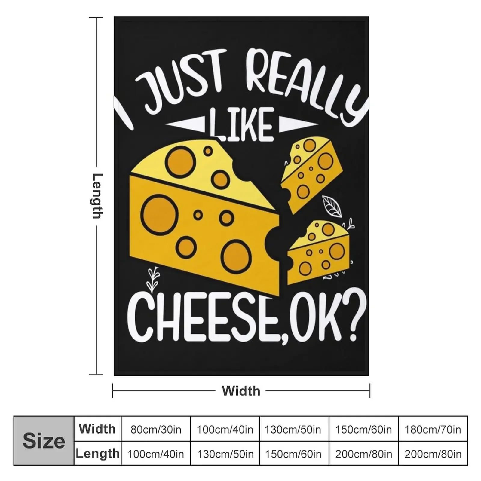 I Just Really Like Cheese OK Funny Cheese Lover Quotes Gift Throw Blanket Flannel Sofa Blankets