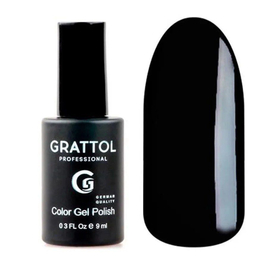 

GRATTOL Professional #002 Black Color UV LED Soak Off DIY Paint Gel Nail Art Tips Design Manicure UV Gel Polishes