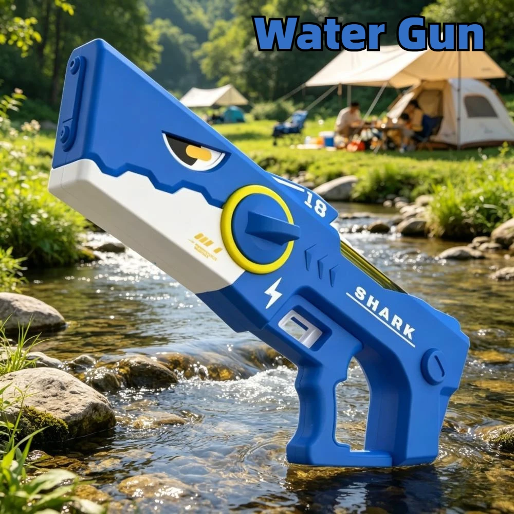 

New Large Capacity Shark Electric Water Gun Fully Automatic Multiple Shot Self-filling Water Gun Children's Outdoor Toy
