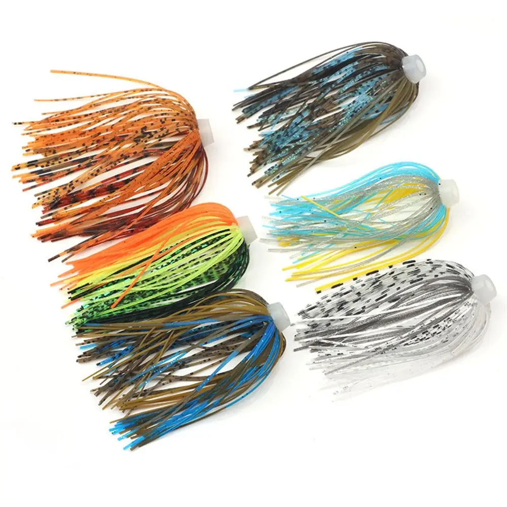 DIY 88 Strands Silicone Skirts Elastic Soft Umbrella Sensation Skirts 64mm Bass Jigs Buzzbaits Spinner Sea Fishing