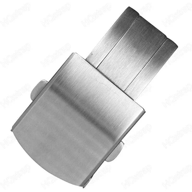 High Quality Button Double Press Folding Turtle Back Buckle Stainless Steel Buckles Silver 18mm 20mm 22mm Watch Strap Clasp