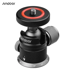 Andoer Tripod Ball Head Mount Panoramic 360° Swivel 180° Flip with Scaled Base Universal 1/4 Mounting for DSLR Mirrorless Camera