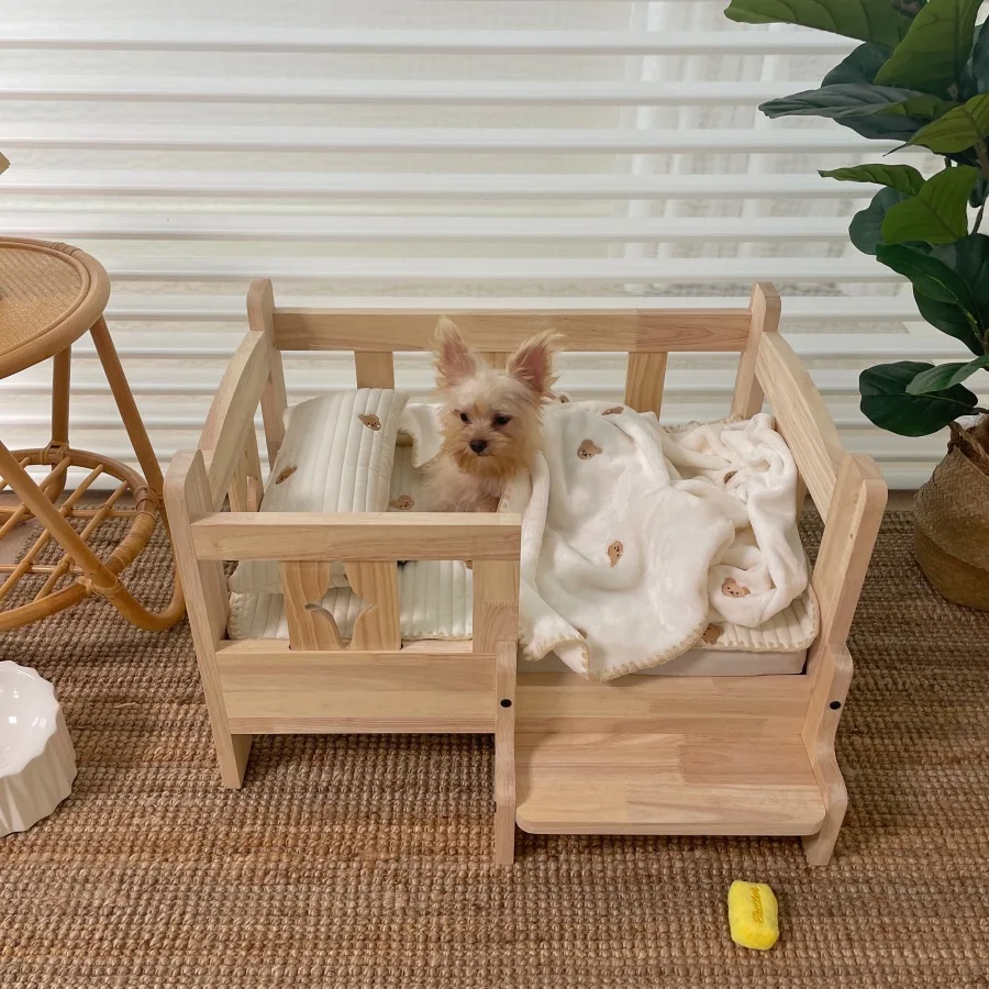 

Pet wooden bed, dog wooden bed, t wooden bed, small and medium-sized dogs, off-ground