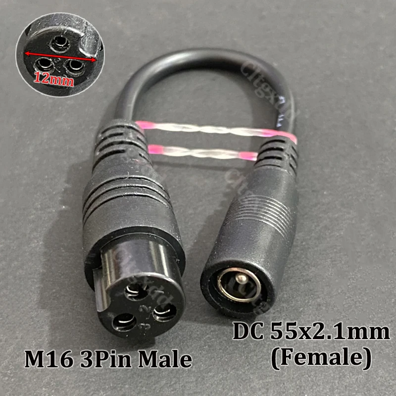 DC-Adapter-Konverterstecker 5,5mm*2,1mm Buchse auf XLR 3-polig 5,5*2,5mm 8,0*1,6mm RCA M12 M16 C13 Stecker Geeignet für Roller – Detail 16