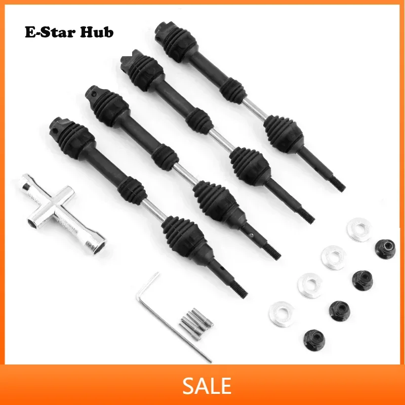 4 Pcs/2pcs Rear Drive Shaft Steel Driveshaft CVD for 1/10 Trxs Slash Rustler Hoss Stampede VXL 4X4 RC Car