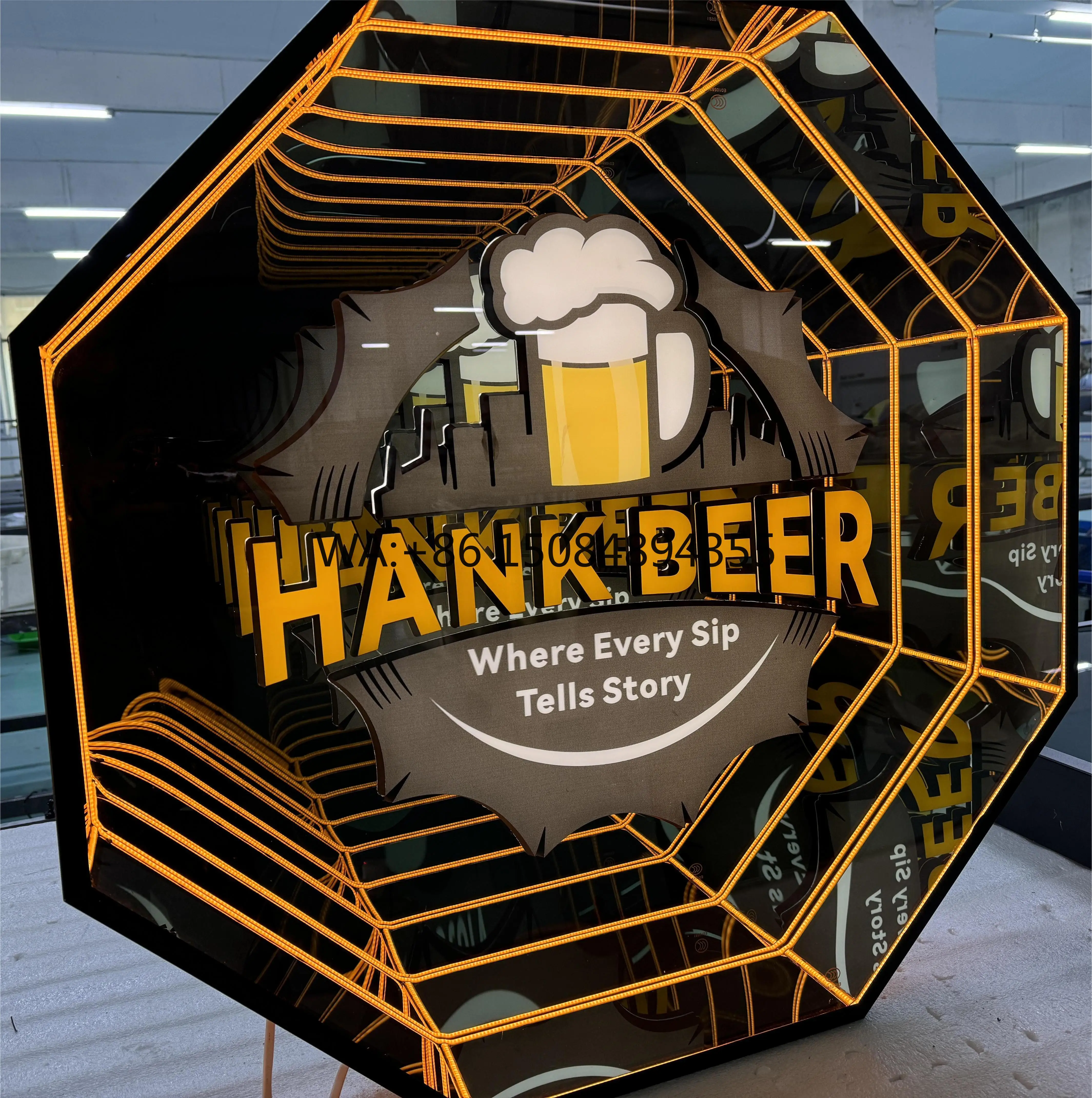 

2025 New Best-selling Store Decor 3d Infinity Mirror Display Customize LED Sign for Your Business