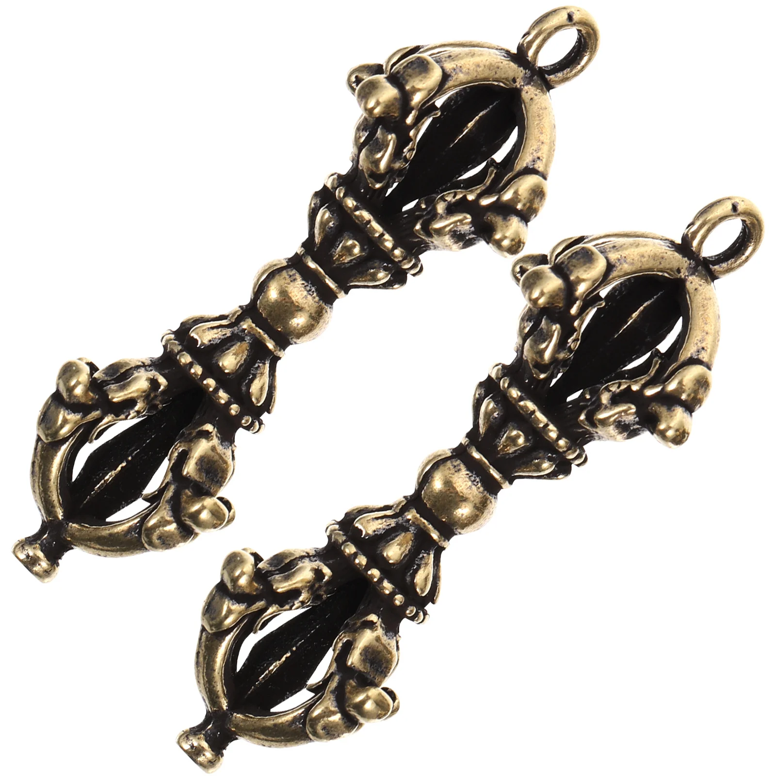 2 قطعة النحاس Vajra مدقة ديكور زخرفة التبتية الصغيرة للمنزل مكتب الديكور فريد المعادن الفن الحرفية الصغيرة فنغ شوي هدية #2