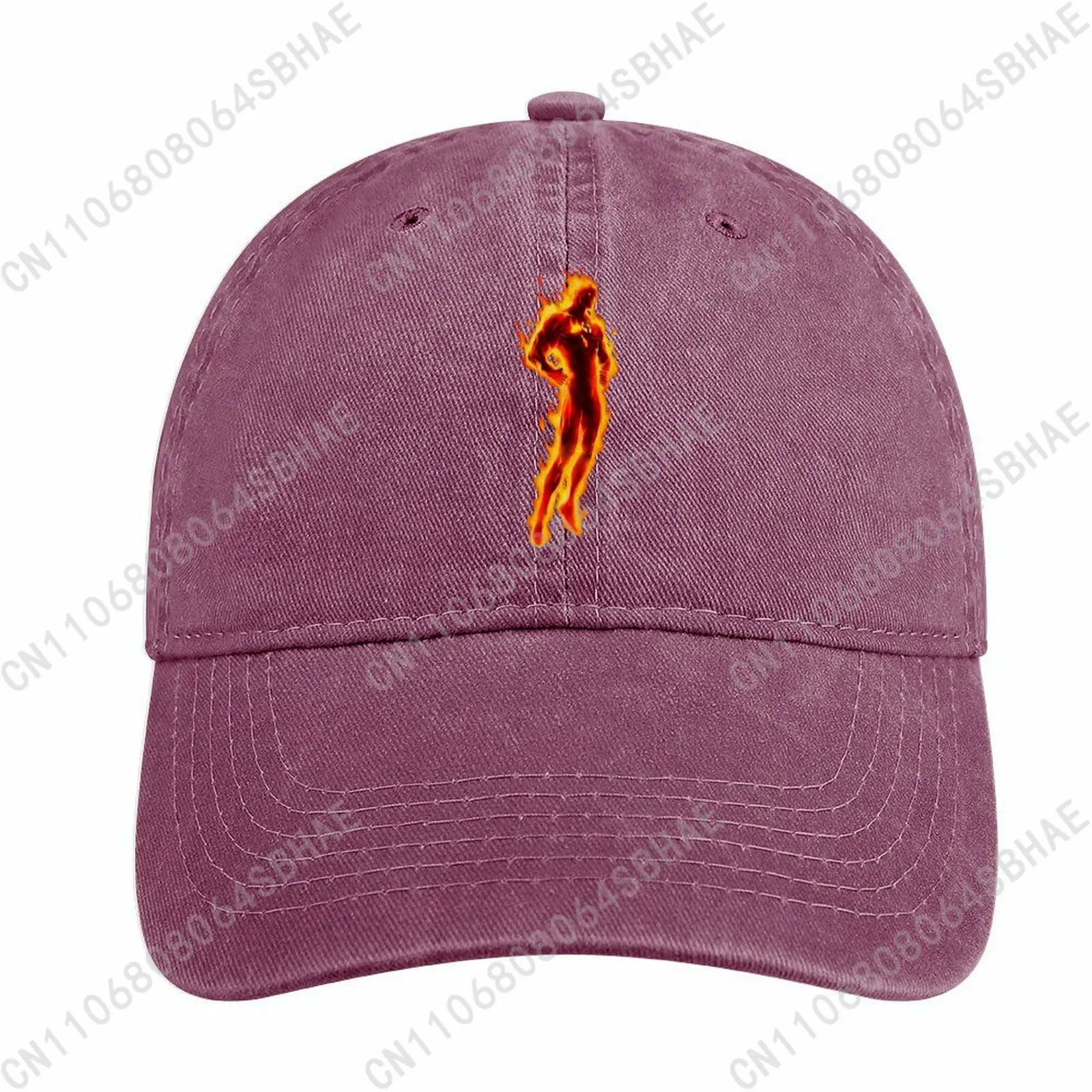 

Marvel Human Torch Washed Cotton Baseball Cap Vintage Dad Hat Men Women Retro Adjustable Denim Cap Streetwear Cosplay