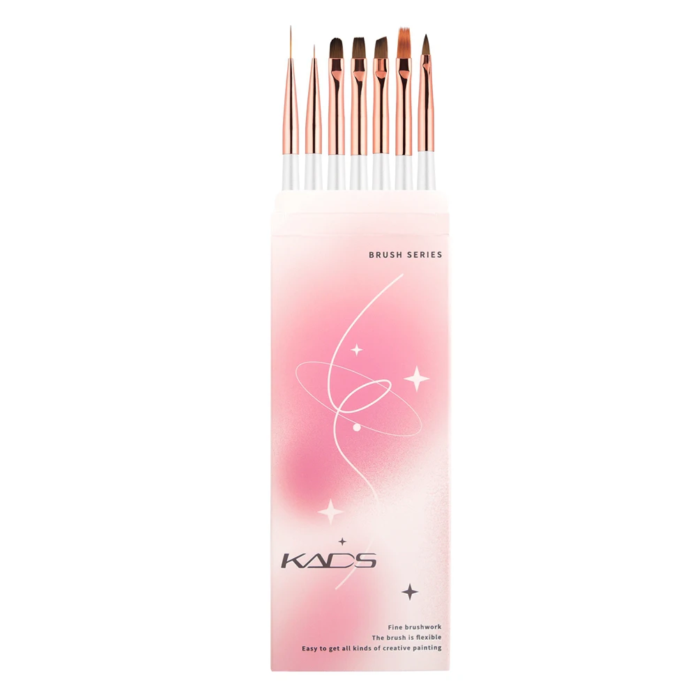 7 ชิ้น/เซ็ตเจลเล็บแปรงเล็บมืออาชีพชุดแปรงอะคริลิค UV GEL EXTENSION ภาษาโปลิชคําวาดภาพวาดเล็บเครื่องมือ