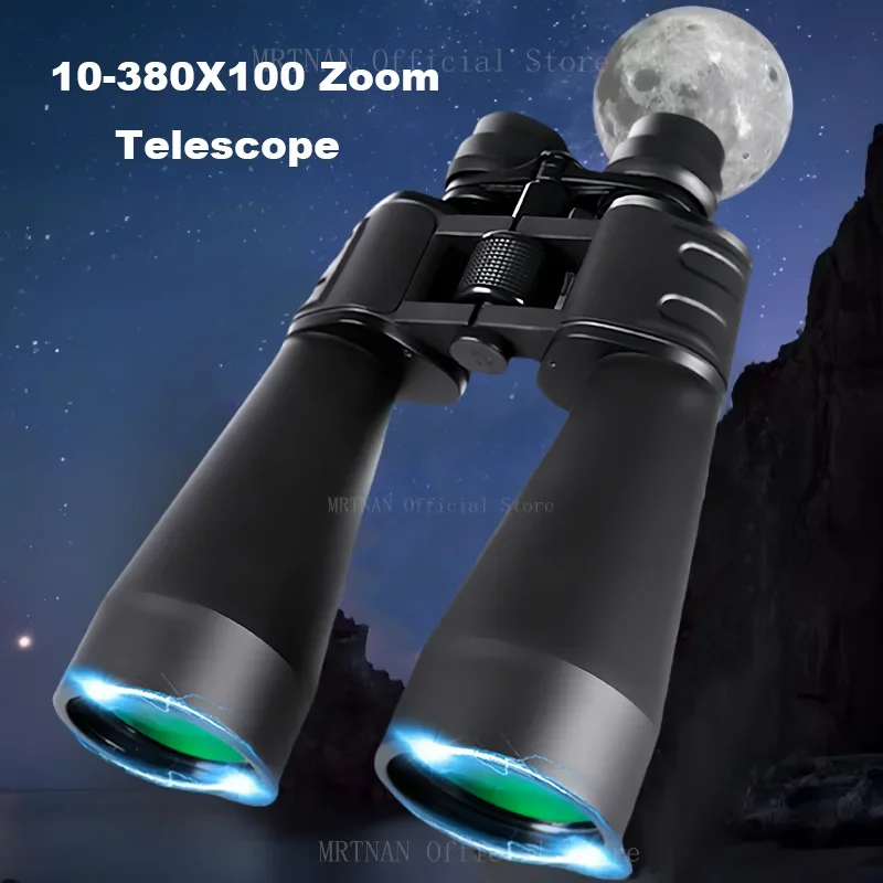 10-380x100 Powerful Binoculars Long Range Telescope Zoom HD BAK4 High Magnification Professional Monocular for Hunting Tourism