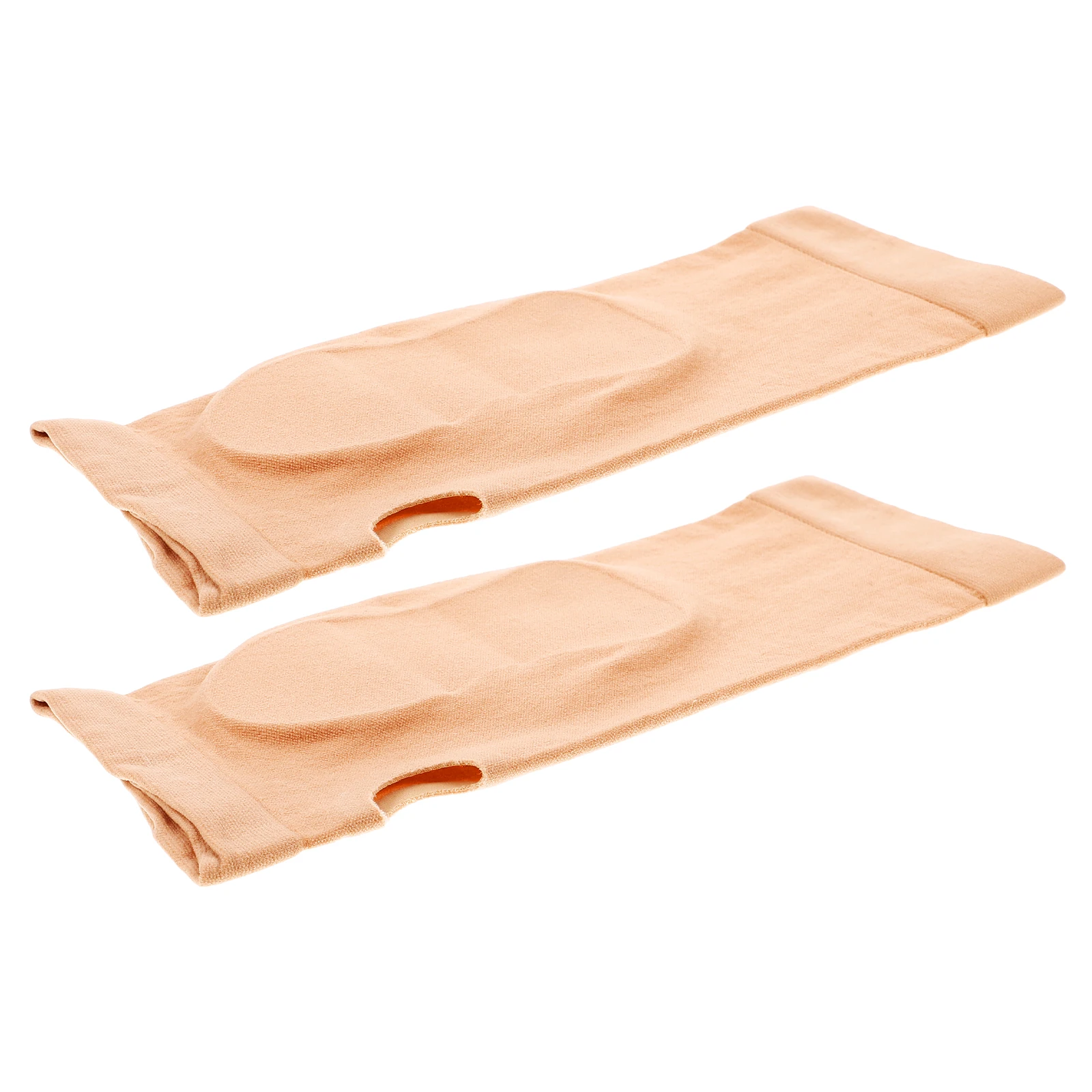 

1 Pair Fingerless Hand Compression Sleeve Yellow Anti-Abrasion Skin Tone Wrist Thumb Support For Sports Yoga Gym Fitness Carpal