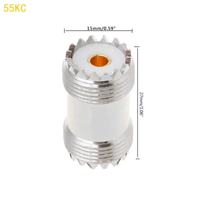 55KC UHF SO239 Female To Female Panel Mount RF Coaxial Adapter Connector Straigh