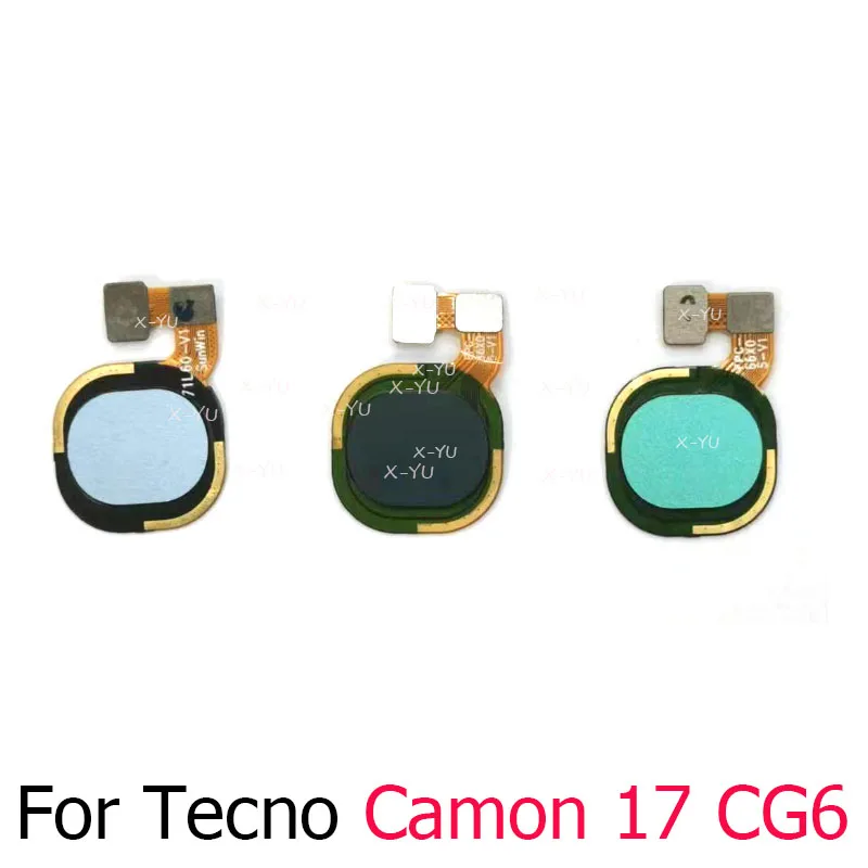 For Tecno Camon 17 Pro 17P 18i CG6 CG7 CG8 Home Button Fingerprint Sensor Return Power Flex Cable