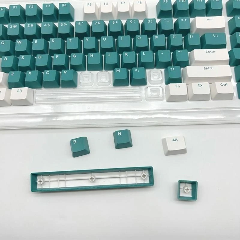 Keycaps White Green Two-color Injections 117Keys OEM Profile Keycap Set for Game Mechanical Keyboards Switches Caps