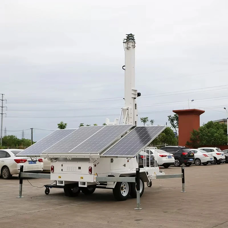 Промышленный солнечный прицеп с длительным сроком службы батареи, мобильный прицеп с солнечной энергией
