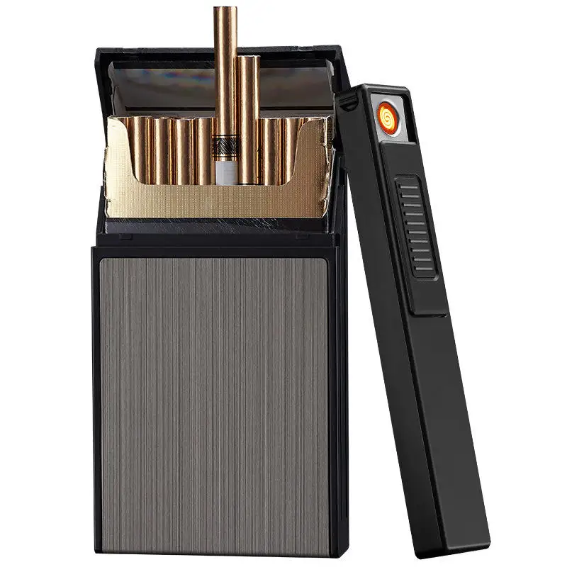 

FOCUS 20Pcs 5.5 Lengthening Fine Smoke Ladies Cigarette Case Detachable Flameless Electric Lighter Free Shipping