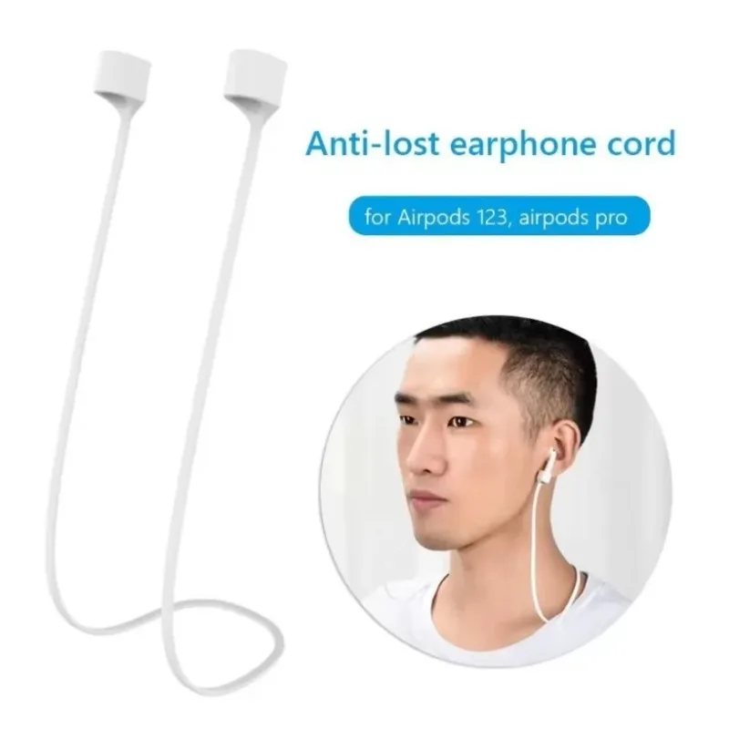 Magnetic Silicone Earphone Anti Lost Strap Soft Skin Friendly Neck Rope for Wireless Earbuds Sports Running Daily Anti Drop Cord