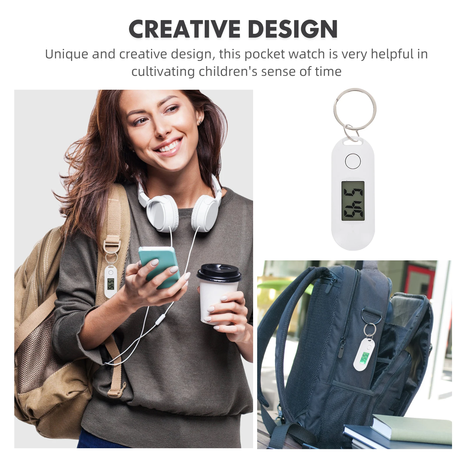 

Automatic Electronic Watch Key Chain Child Lanyard Digital Plastic Hanging Keychain Digitalwatch Kids