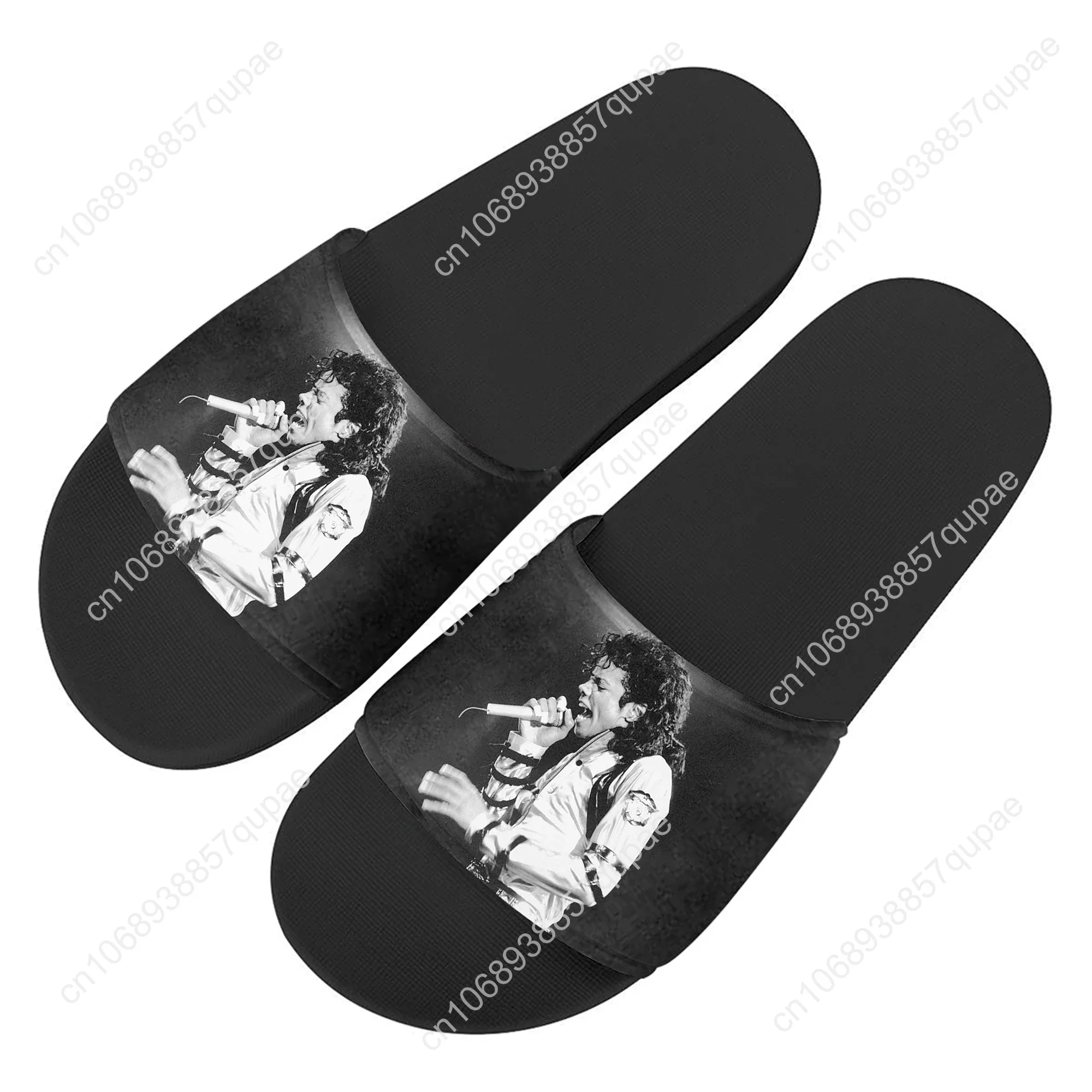 Michael Jackson Slippers Home Water Shoes Pop Singer Dancer Mens Womens High Quality Beach Pool Sandals Custom Summer Slipper 2