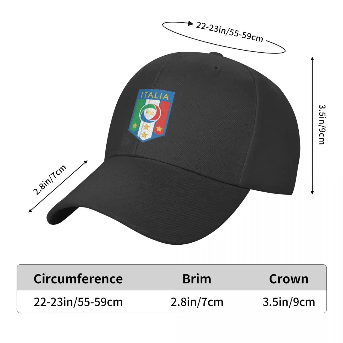 Personalized Italian Stars Football Legends Figc Baseball Cap for Men Women Breathable Italia Soccer Gift Dad Hat Streetwear