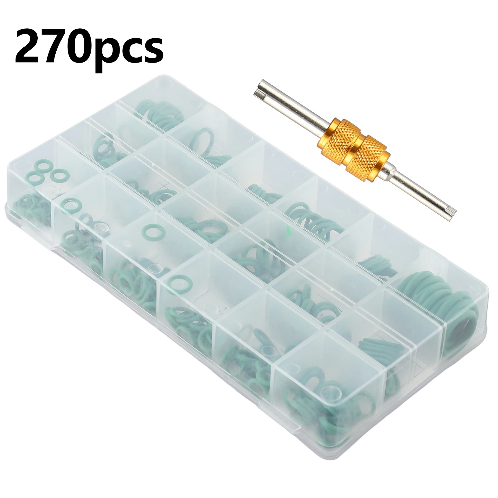 Valve Core Remover Sealing O-rings Set 270pcs Bearing Electric Appliance Green Car Accessories Car Air Conditioning