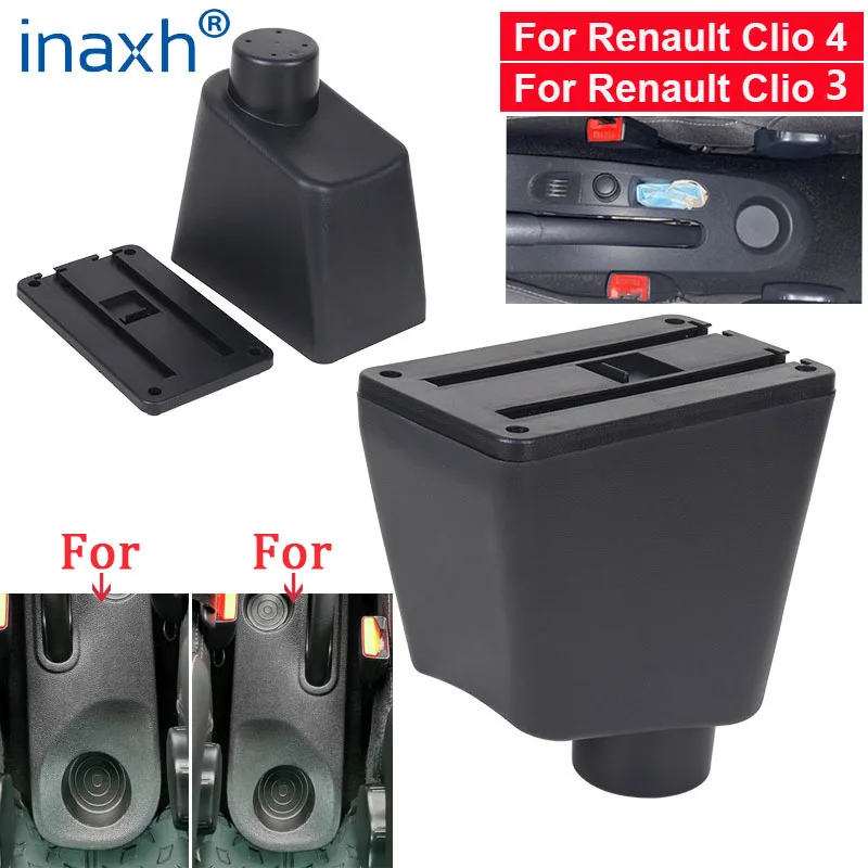 For Renault Clio 3 Armrest For Renault Captur Clio 4 III IV Car Armrest Box Car Accessories Storage Box Retrofit Parts