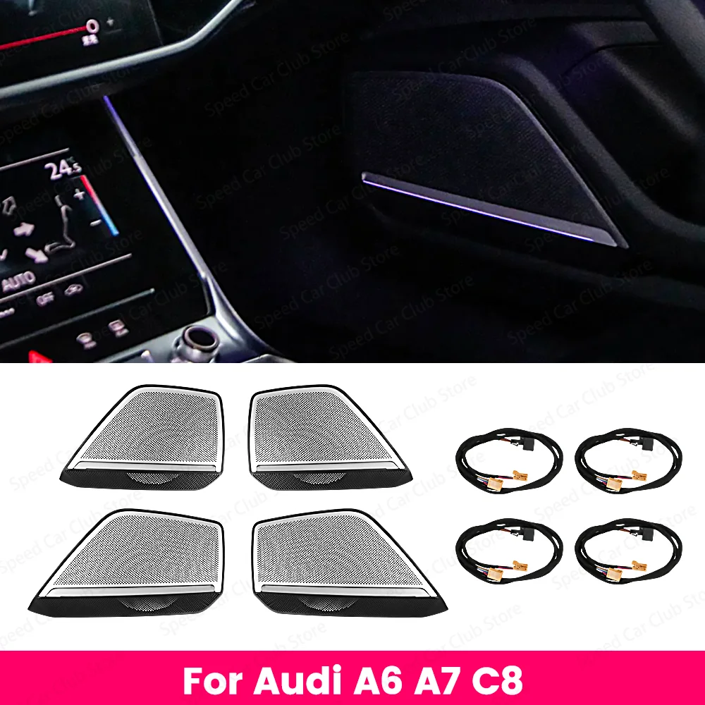 

30 Colors Car LED Speaker Door Audio Cover For Audi A6 A7 C8- 4 Doors Vehicle Interior Lighting Decoration