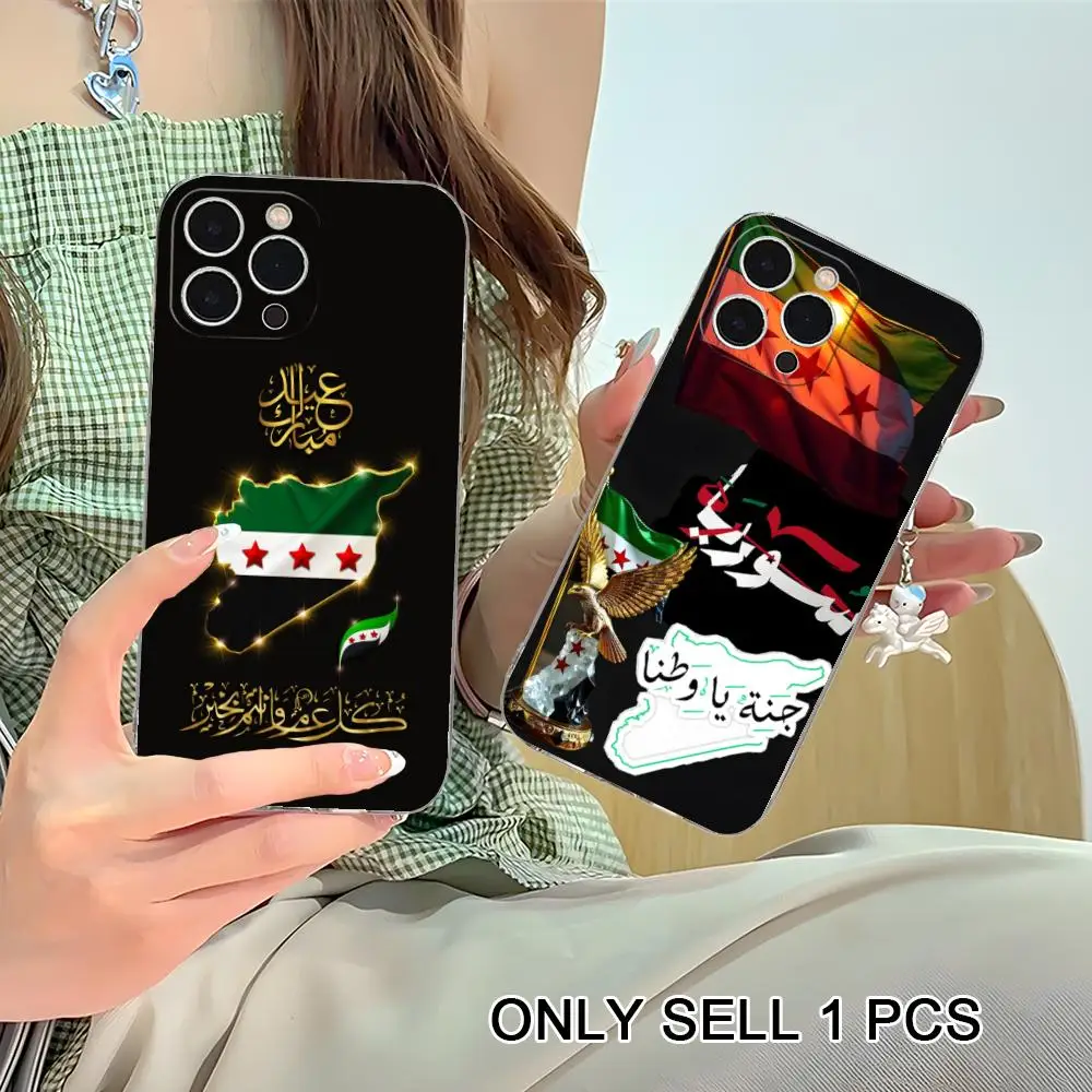 

Syria Flag Clear TPU Mobile Case for iPhone 17 16 15 14 13 12 11 X XR XS Air Pro Max Plus Mini Colorful Cover