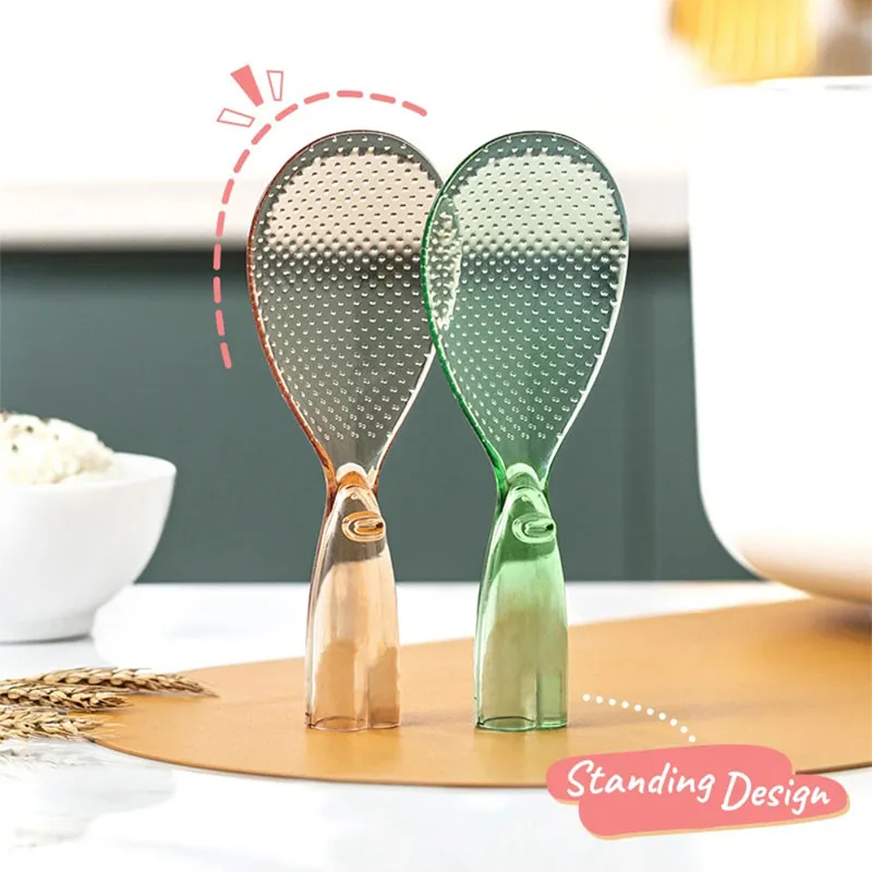 Household Non-stick Rice Spoon Standable Little Monster Rice Spoon Cute Transparent Porridge Shovel Paddle Safe Cooking Scoop