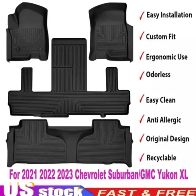 

All Weather Rubber Car Floor Mats Compatible for Suburban/Yukon Yukon XL 2ndRow Bucket 2021-2023