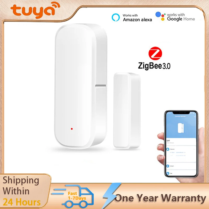 Tuya WiFi Zigbee Door Sensor Window Sensor Smart Home Wireless Door Detector Door Open Closed Alarm System for Home Assistant