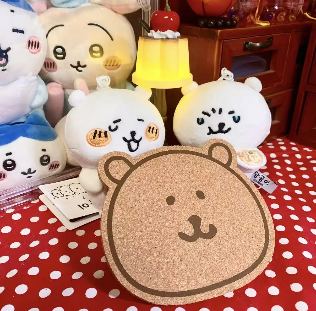 

Cartoon Cute Self-deprecating Bear Coaster Insulation Anti-slip Mat Cork Dining Table Teacup Girl Water Cup Creative Coaste