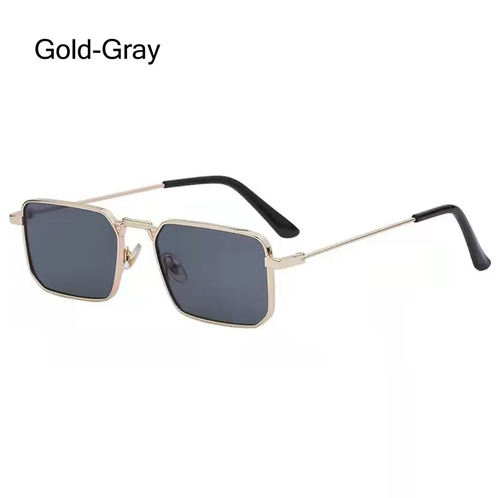 

Trendy UV400 Protection Rectangle Sunglasses Candy Color Travel Punk Sun Glasses Metal Frame Shades for Women & Men