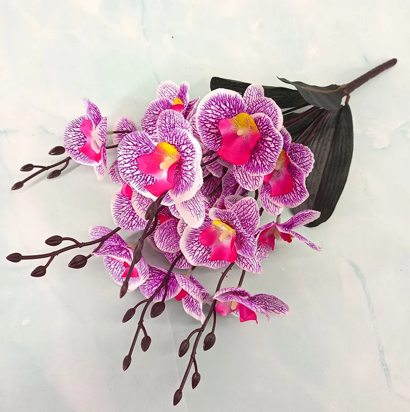 5-Gabelbündel, künstliche Blume mit Schmetterlingsorchidee, geeignet für Hochzeit, Zuhause, künstlicher Wohnzimmertisch, Hotellandschaftsdekoration – Detail 9