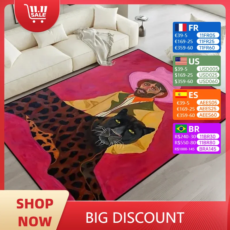 

Fashion Art Living Room Carpet Home Decor Large Area Coffee Tables Plush Mat Vintage Advanced IG Bedroom Rug Ковер Tapis 러그