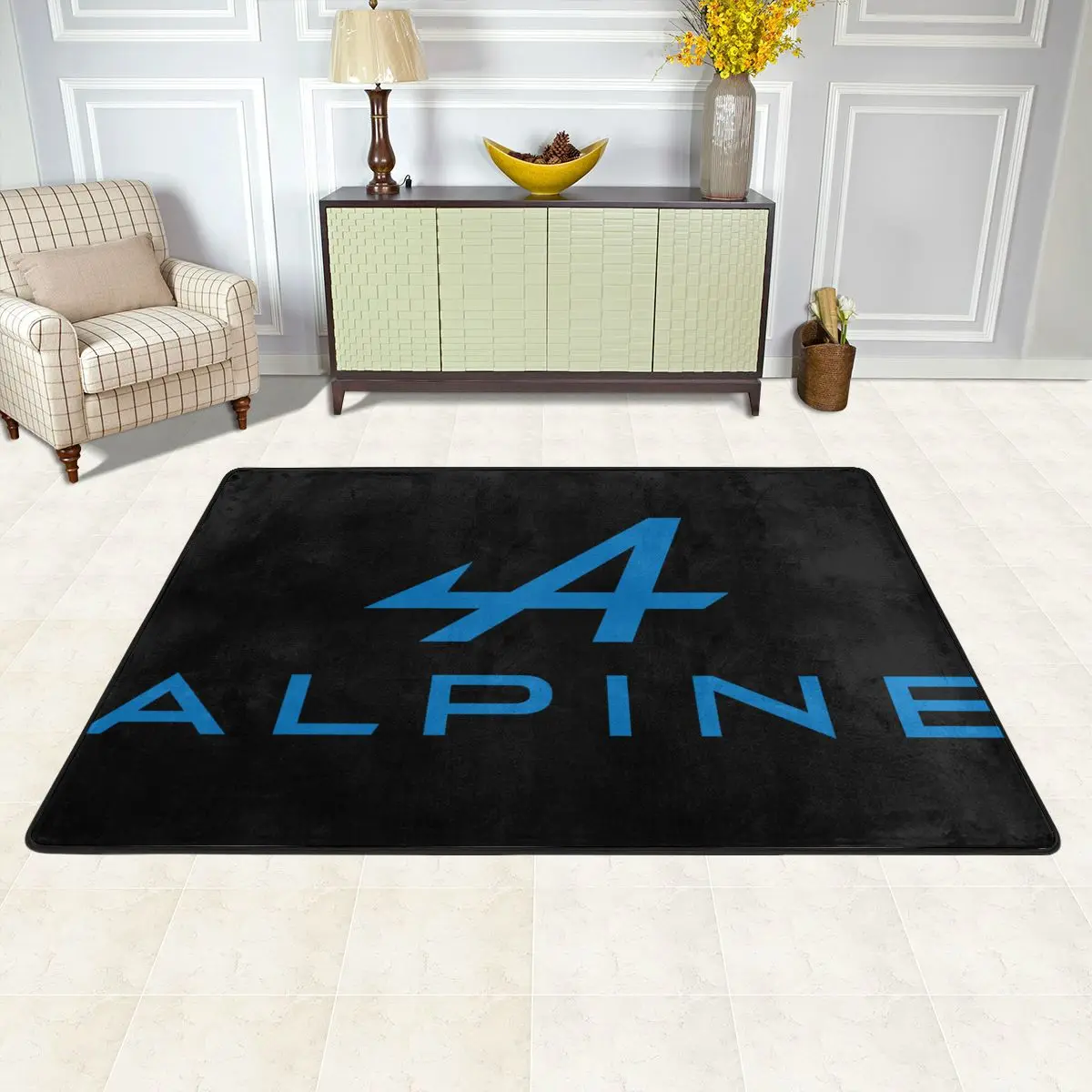 Alpine Logo Rug Carpet Islam Room Rug 24x36in Or bigger