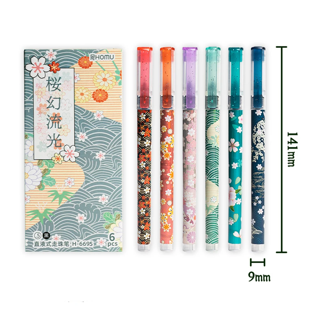 Kit 6 Stück Sakura Flüssiggel-Tintenstift-Set, 0,5 mm, schnell trocknende Tinte – Detail 8