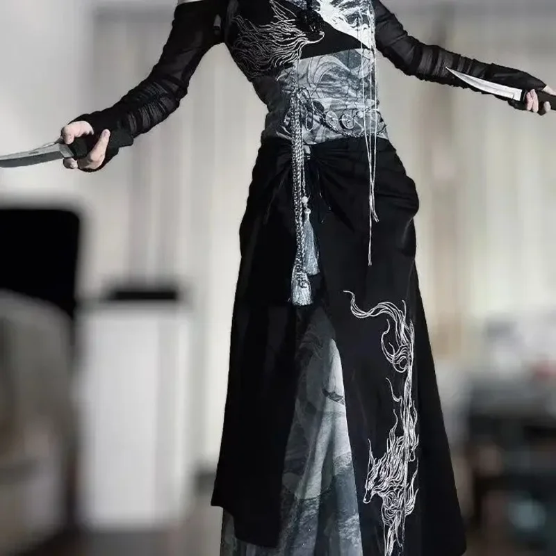 ترقية جديدة Chiense هان عناصر قميص بدون أكمام المتخصصة الشباب الشعور الملابس الرجال النساء أنيق الشارع كوس موضة ملابس يومية