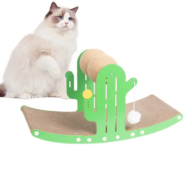 Cactus Scratching Post Cat Scratcher With Ball Indoor Pet Relaxing Toys Cat Scratch Toy Shakable For Cats Kittens Pets