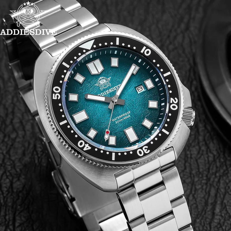 ADDIESDIVE 41mm Men's Quartz Watches Sapphire Glass Ceramic Bezel BGW9 Luminous Stainless 20Bar Waterproof Diver Watch AD2511